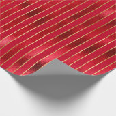 Red/Gold Striped Geschenkpapier (Ecke)