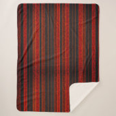 Red Gold Stripy Sherpa Blanket Sherpadecke (Vorderseite)