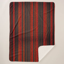 Red Gold Stripy Sherpa Blanket Sherpadecke