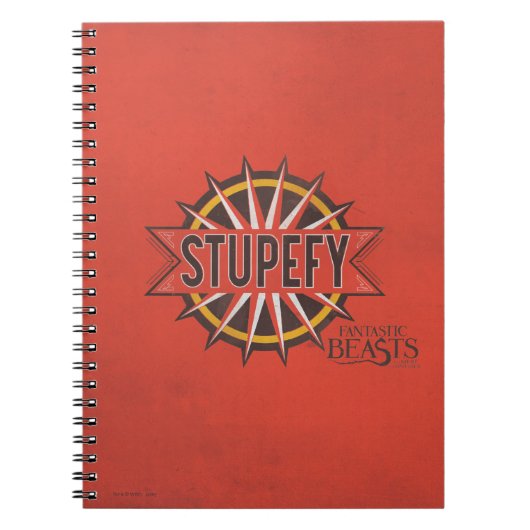 Red & Gold Stupefy Spell Graphic Notizblock (Vorderseite)
