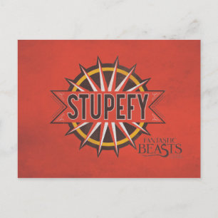 Red & Gold Stupefy Spell Graphic Postkarte