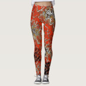 Red Gold Swirl Leggings (Vorderseite)
