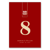 Red Gold Tall Rectangle Double Xi Chinesische Hoch Tischnummer (Rückseite)
