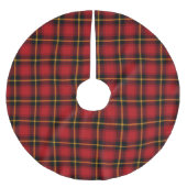 Red Gold Tartan Karierter Weihnachtsbaumrock Polyester Weihnachtsbaumdecke (Vorderseite)