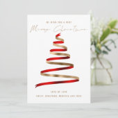 Red Gold Tree 2026 Calendar Merry Christmas Feiertagskarte (Stehend Vorderseite)