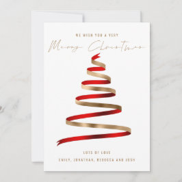 Red Gold Tree 2026 Calendar Merry Christmas Feiertagskarte