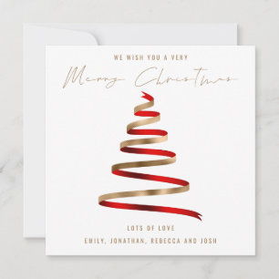 Red Gold Tree 2026 Kalender Frohe Weihnachten Mitteilungskarte