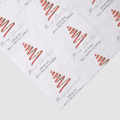 Red Gold Tree Muster Name Frohe Weihnachten Seidenpapier (Detail)