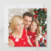 Red Gold Tree Photo Christmas Happy holidays Mitteilungskarte (Rückseite)