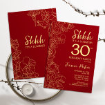Red Gold Überraschung 30. Geburtstag Einladung<br><div class="desc">Red Gold Überraschung 30. Geburtstag Einladung. Minimalistisches modernes feminines Design mit botanischen Akzenten und Typografie-Script-Schriftart. Einfache florale Einladungskarte perfekt für eine stilvolle weibliche Überraschung am Tag.</div>
