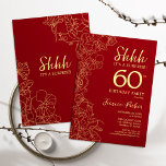 Red Gold Überraschung 60. Geburtstag Einladung<br><div class="desc">Red Gold Überraschung 60. Geburtstag Einladung. Minimalistisches modernes feminines Design mit botanischen Akzenten und Typografie-Script-Schriftart. Einfache florale Einladungskarte perfekt für eine stilvolle weibliche Überraschung am Tag.</div>