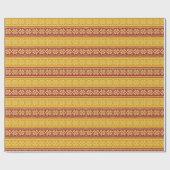 Red Gold Ugly Sweater Gezwirnt Weihnachtsschneeflo Geschenkpapier (Flach)