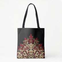 Red Gold und Black Damask