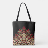 Red Gold und Black Damask Tasche (Rückseite)
