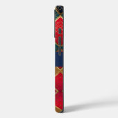 Red Gold und Blue Squares Case-Mate iPhone Hülle (Rückseite / Links)