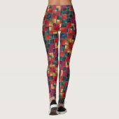 Red Gold und Blue Squares Leggings (Rückseite)