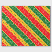 Red Gold und Green Mudcloudtribal Muster Geschenkpapier (Flach)
