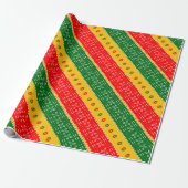 Red Gold und Green Mudcloudtribal Muster Geschenkpapier (Ungerollt)