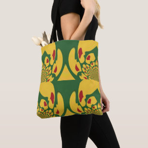 Red Gold und Green Rasta Farben Muster Art Design Tasche