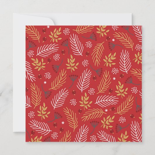 Red Gold und White Christmas Folies Feier Einladung (Rückseite)