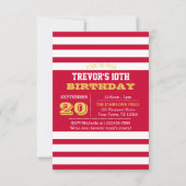 Red Gold und White Team Einladung zum Geburtstag (Vorderseite)