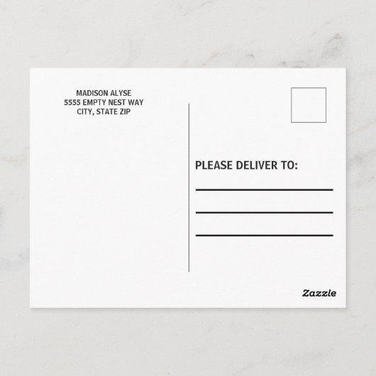 Red Gold Uni Trunk Graduation Party Foto Postkarte (Rückseite)