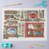 Red & Gold verzierte Decouppapier Seidenpapier (Basteln)