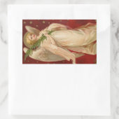 Red Gold Viktorianischer Weihnachtsangel Rechteckiger Aufkleber (Tasche)