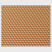 Red Gold Vintag Cube Muster Geschenkpapier (Flach)