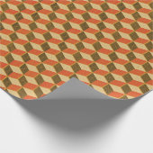 Red Gold Vintag Cube Muster Geschenkpapier (Ecke)