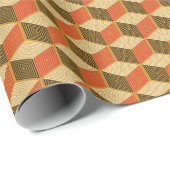 Red Gold Vintag Cube Muster Geschenkpapier (Rolleneckpunkt)