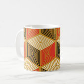 Red Gold Vintag Cube Muster Kaffeetasse (Vorderseite Links)
