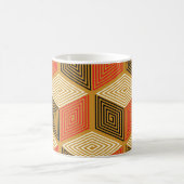 Red Gold Vintag Cube Muster Kaffeetasse (Mittel)