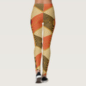 Red Gold Vintag Cube Muster Leggings (Rückseite)