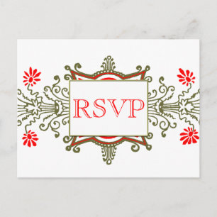 Red Gold Vintag Floral Custom UAWG Postkarten