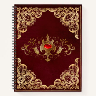 Red Gold Vintag Verziert Notizblock