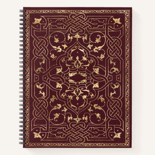 Red Gold Vintag Verziert Notizblock (Vorderseite)