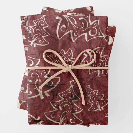 Red Gold Vintage Weihnachtsbaumen Joy Blätter (Beispiel)