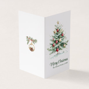 Red & Gold Vintage Weihnachtsbaumkarte