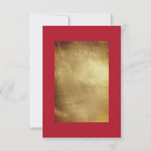 Red & Gold Wedding RSVP (Rückseite)