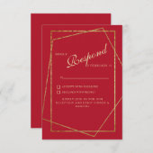 Red & Gold Wedding RSVP (Vorne/Hinten)