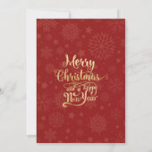 Red & Gold Weihnachten / Cheers New Year's Eve Par Einladung (Rückseite)