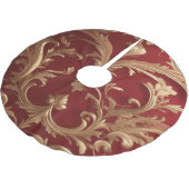 Red Gold Weihnachten Polyester Weihnachtsbaumdecke (Schrägansicht)