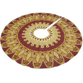 Red Gold Weihnachten Polyester Weihnachtsbaumdecke (Schrägansicht)