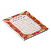 Red & Gold Weihnachts Checklist Holiday To Do List Notizblock (angewinkelt)