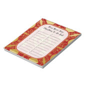 Red & Gold Weihnachts Checklist Holiday To Do List Notizblock (Rotiert)