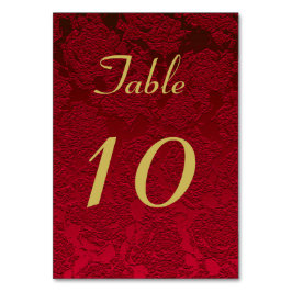 Red Gold Weihnachts-Hochzeit Tischnummer