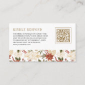 Red Gold Weihnachts-QR-Code Hochzeit RSVP Begleitkarte (Vorderseite)