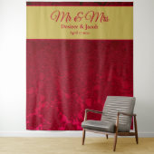 Red Gold Weihnachts Winter Hochzeit Empfang Wandteppich (Beispiel)