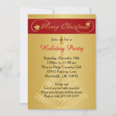 Red Gold Weihnachtsbaum Einladung (Vorderseite)